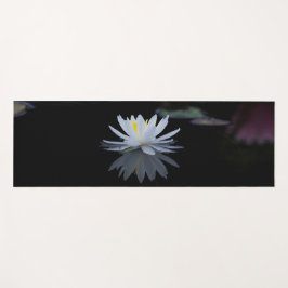 Elegant White Lotus, zwart Yogamat