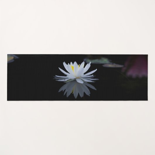 Elegant White Lotus, zwart Yogamat (Voorkant (horizontaal))