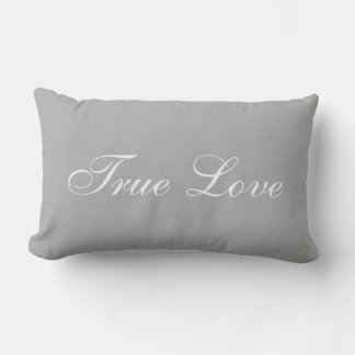 Elegant White Love Calligraphy on Silver Grey Kussen