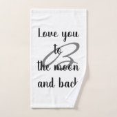 Elegant White Love je to moon and back Bad Handdoek (Handdoek)