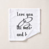 Elegant White Love je to moon and back Bad Handdoek (Wasdoekje)