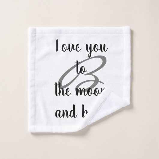 Elegant White Love je to moon and back Bad Handdoek (Wasdoekje)