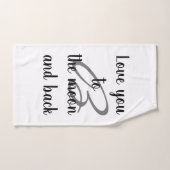 Elegant White Love je to moon and back Bad Handdoek (Handdoek)