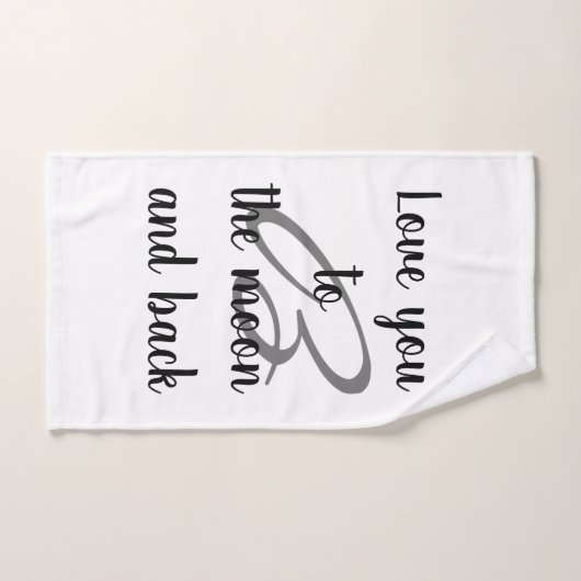 Elegant White Love je to moon and back Bad Handdoek (Handdoek)