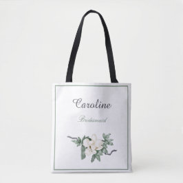 Elegant White Magnolia Blossom Bridesmaid Tote Bag
