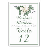 Elegant White Magnolia Blossom Reception Kaart (Achterkant)