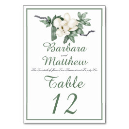 Elegant White Magnolia Blossom Reception Kaart