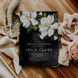 Elegant White Magnolia Bridal Shower Invitation