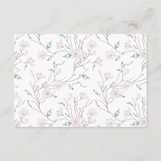 Elegant White Magnolia Eucalyptus RSVP Informatiekaartje (Achterkant)