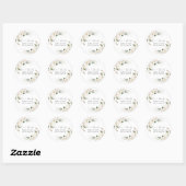 Elegant White Magnolia Floral Gold Wedding Ronde Sticker (Vel)