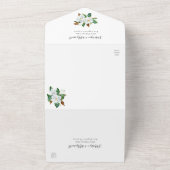 Elegant White Magnolia Floral Wedding All In One Uitnodiging (Buitenkant)