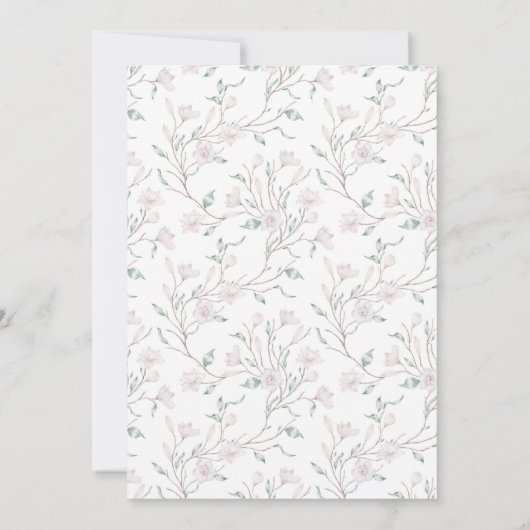 Elegant White Magnolia Floral Wedding Invitation Kaart (Achterkant)