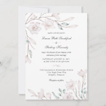 Elegant White Magnolia Floral Wedding Invitation