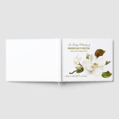 Elegant White Magnolia Flower Funeral Memorial Gastenboek (Volledig)