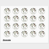 Elegant White Magnolia Flowers, Baby shower Ronde Sticker (Vel)
