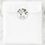 Elegant White Magnolia Flowers, Baby shower Ronde Sticker (Tas)