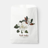 Elegant White Magnolia Flowers, Vrijgezellenfeest Bedankzakje (Voorkant)