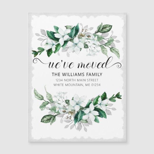 Elegant White Magnolia Waterverf Floral Moving (Voorkant)