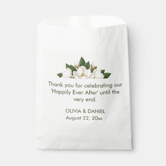 Elegant White Magnolia Wedding Bedankzakje (Voorkant)