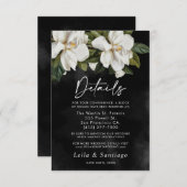 Elegant White Magnolia Wedding Details Kaart (Voorkant / Achterkant)