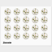 Elegant White Magnolia Wedding Envelope Seal Ronde Sticker (Vel)