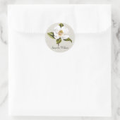 Elegant White Magnolia Wedding Envelope Seal Ronde Sticker (Tas)
