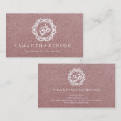 Elegant white Mandala Art Om Logo Yoga Visitekaartje (Voorkant / Achterkant)
