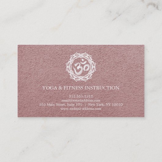 Elegant white Mandala Art Om Logo Yoga Visitekaartje (Achterkant)