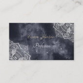 Elegant White Mandala Grey Nebula Design Visitekaartje (Voorkant)