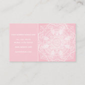 Elegant White Mandala Pink Nebula Design Visitekaartje (Achterkant)