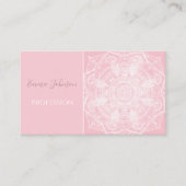 Elegant White Mandala Pink Nebula Design Visitekaartje (Voorkant)