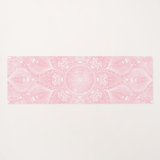 Elegant White Mandala Roze Design Yogamat (Achterkant (horizontaal))