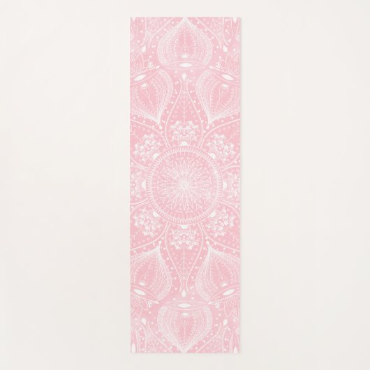 Elegant White Mandala Roze Design Yogamat (Voorkant)