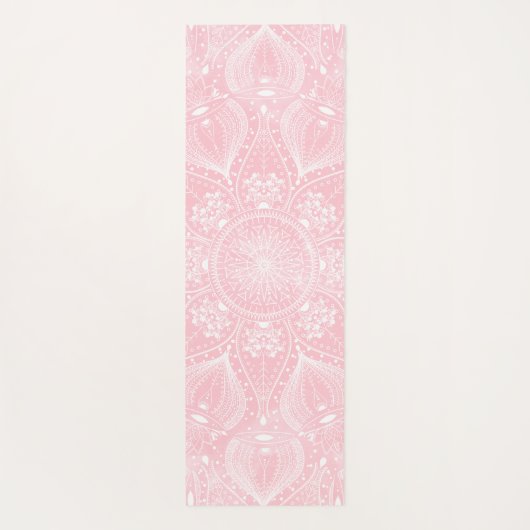 Elegant White Mandala Roze Design Yogamat (Achterkant)