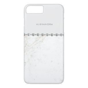 Elegant White Marble and Diamond Kijk uit naar Sof Case-Mate iPhone Case