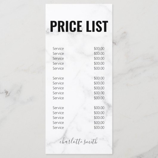 Elegant White Marble Business Brochure Menu (Voorkant)