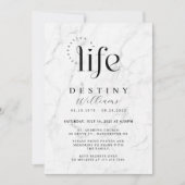 Elegant White Marble Celebration of Life Funeral Kaart (Voorkant)