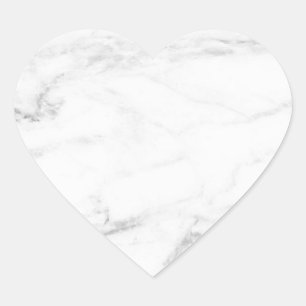 Elegant White Marble Custom Blank Sjabloon Hart Sticker