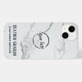 Elegant white marble custom logo Case-Mate iPhone case (Achterkant (horizontaal))