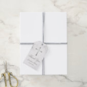 Elegant White Marble Custom Name Baptisme Bedankt Cadeaulabel (Met Touw)