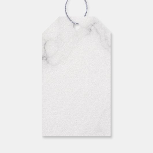 Elegant White Marble Custom Name Baptisme Bedankt Cadeaulabel (Achterkant)