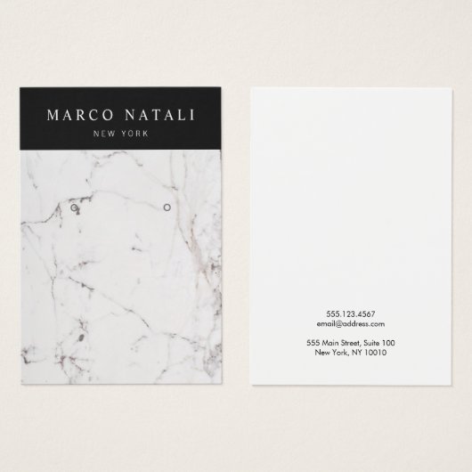 Elegant White Marble Earring Display Card Visitekaartje (Voorkant /achterkant)