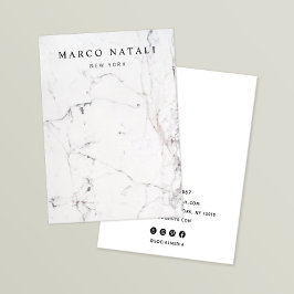 Elegant White Marble Earring Display Card Visitekaartje