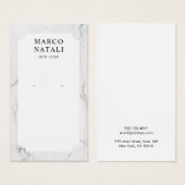Elegant White Marble Earring Display Card Visitekaartje (Voorkant /achterkant)