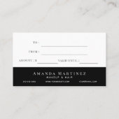 Elegant White Marble Gift Certificate Visitekaartje (Achterkant)
