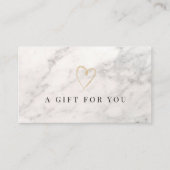Elegant White Marble Gift Certificate Visitekaartje (Voorkant)