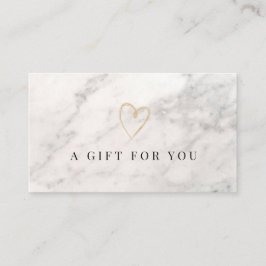 Elegant White Marble Gift Certificate Visitekaartje