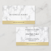 Elegant White Marble Gold Modern Corporate Trendy Visitekaartje (Voorkant / Achterkant)
