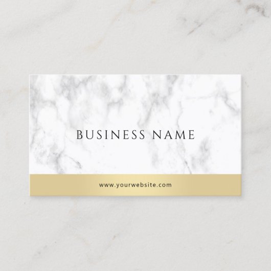 Elegant White Marble Gold Modern Corporate Trendy Visitekaartje (Voorkant)