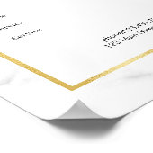 Elegant White Marble Gold Pricelist Poster (Hoek)